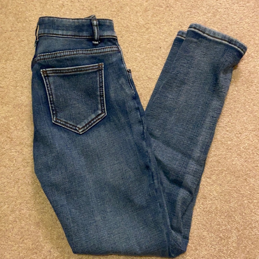 High waisted fleece lined skinny jeans